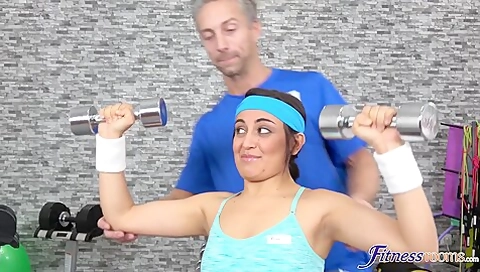 Tiny Sporty Gym Babe Fucks Teacher